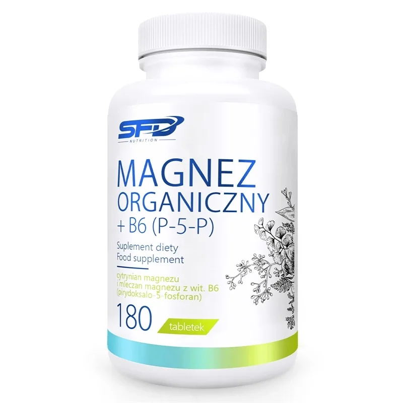 SFD magnez organiczny + B6 (P-5-P), 180 tabletek