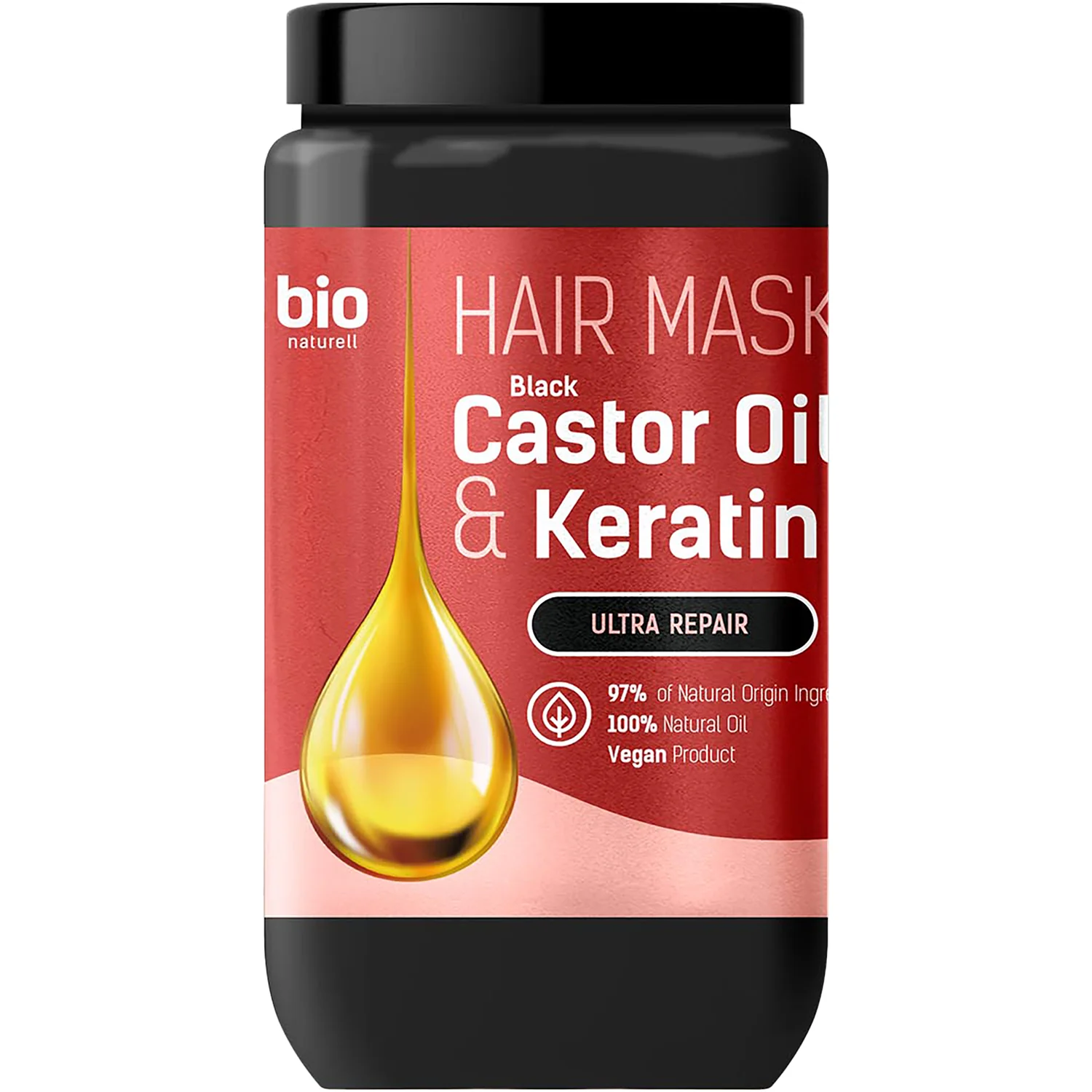 Bio Naturell Black Castor Oil & Keratin maska do włosów, 946 ml