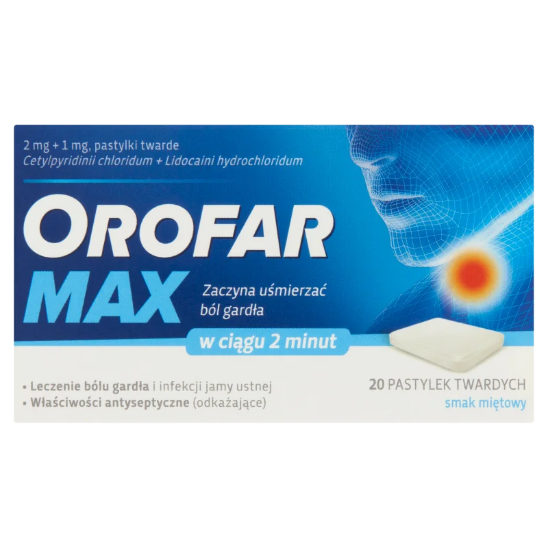 Orofar Max, 2 mg + 1 mg, 20 pastylek twardych