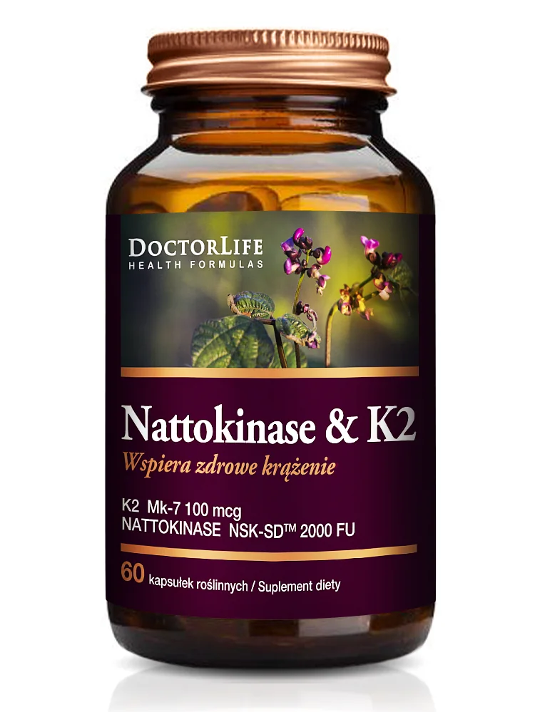 Doctor Life, Nattokinase 100 mg + K2 100 mcg, 60 kapsułek