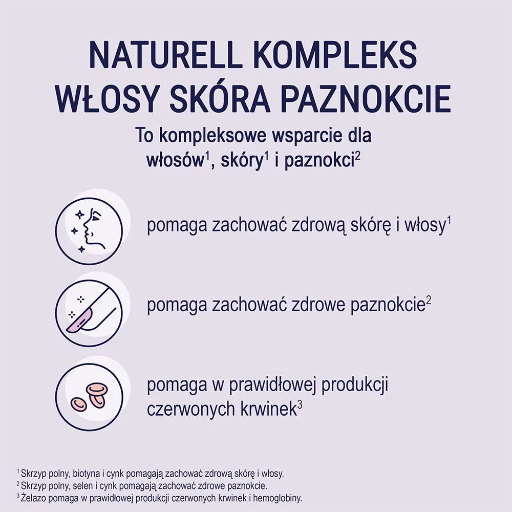 Naturell Kompleks Włosy Skóra Paznokcie, 120 tabletek