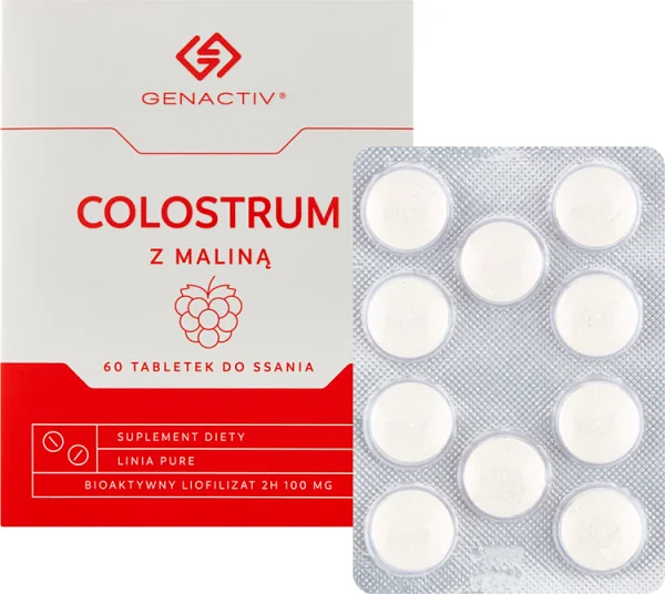 Genactiv Colostrum z maliną 60 tabletek do ssania