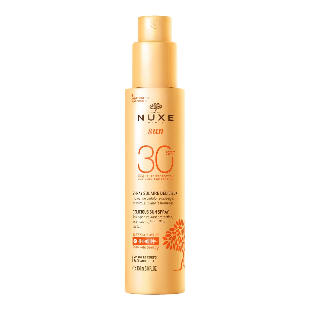 Nuxe Sun, mleczko do opalania twarzy ciała SPF30, 150 ml