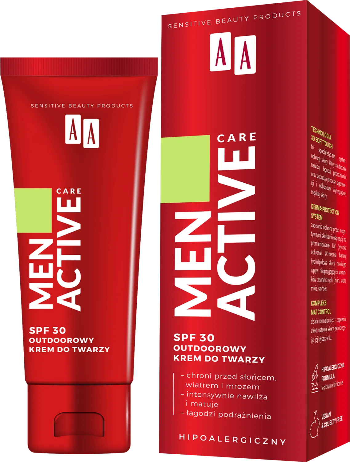 AA MEN Active Care outdoorowy krem do twarzy SPF30, 50 ml 