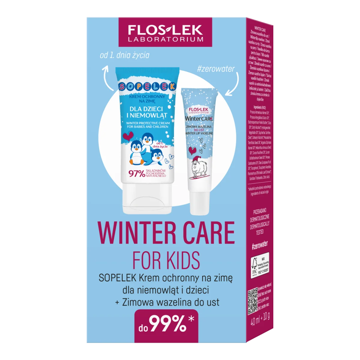 Winter Care For Kids krem ochronny dla dzieci i niemowląt Sopelek, 40 ml +  wazelina do ust, 10 g