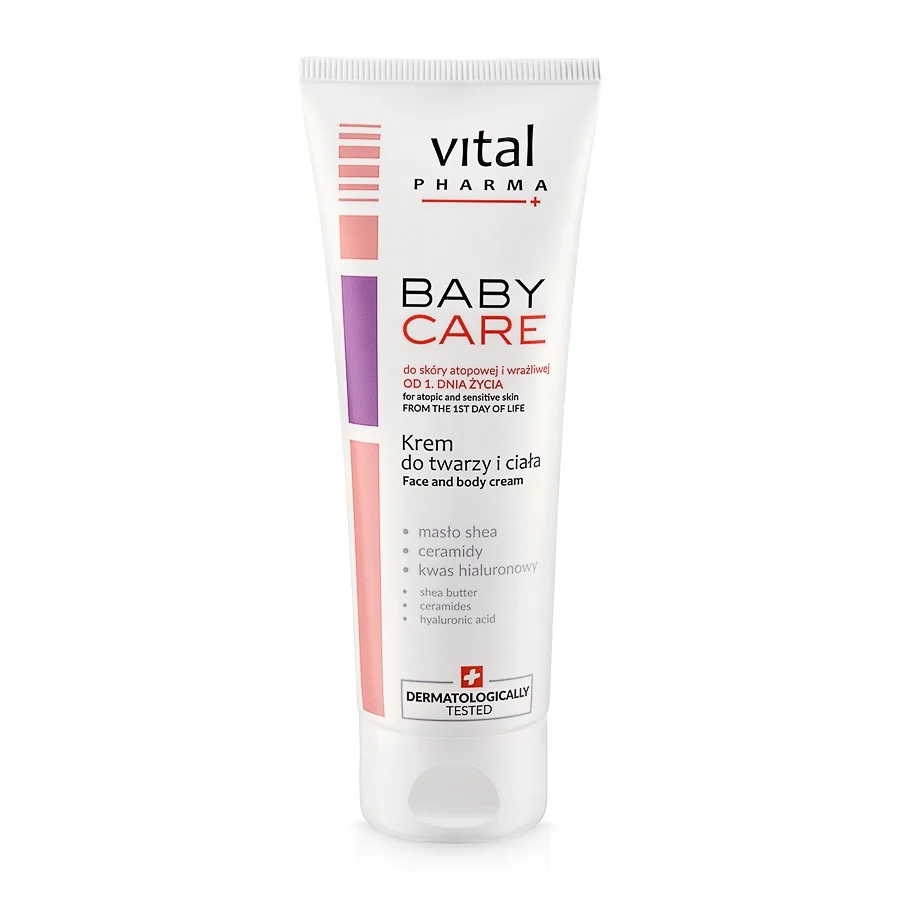 Vital Pharma Plus Baby Care, krem do twarzy i ciała dla dzieci, 75 ml