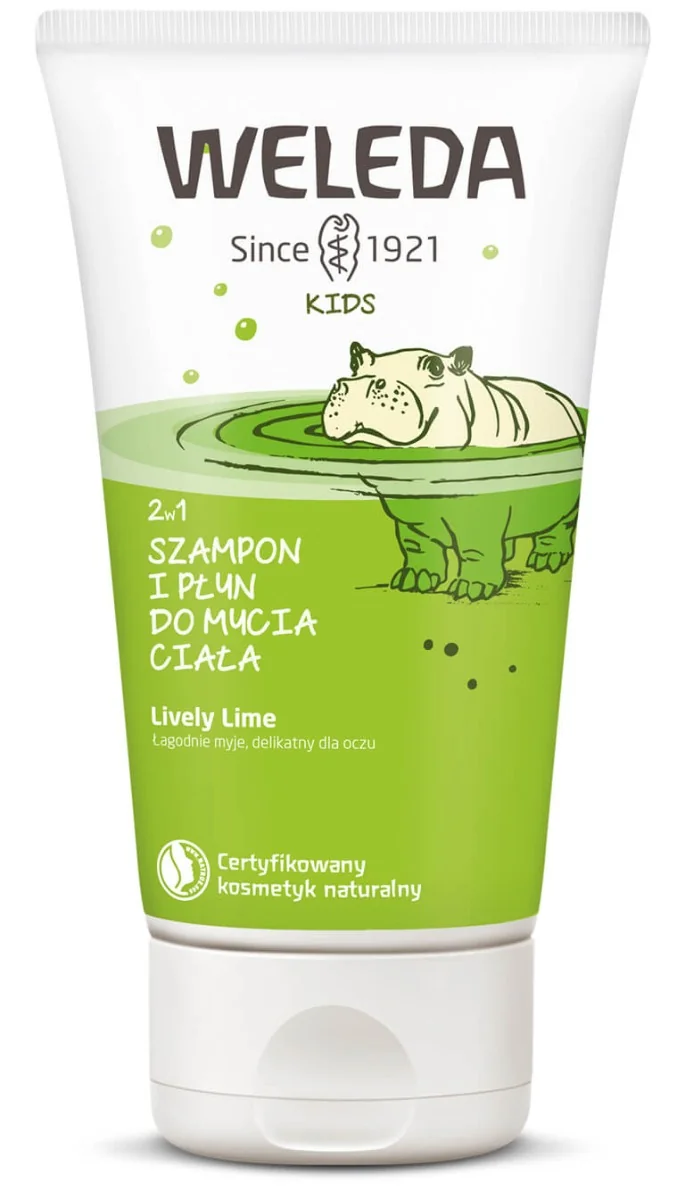 Weleda Kids, szampon i płyn do mycia ciała 2w1, lively lime, 150 ml