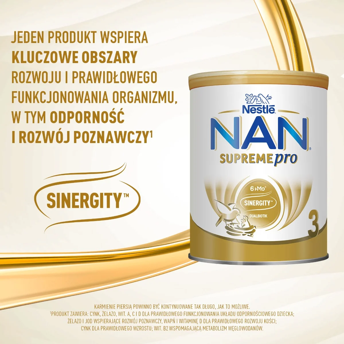 Nan Supremepro 3, Produkt na bazie mleka dla dzieci powyżej 1 roku życia, 800 g 