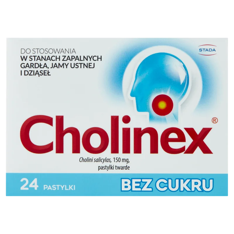 Cholinex bez cukru 150 mg, 24 pastylki twarde