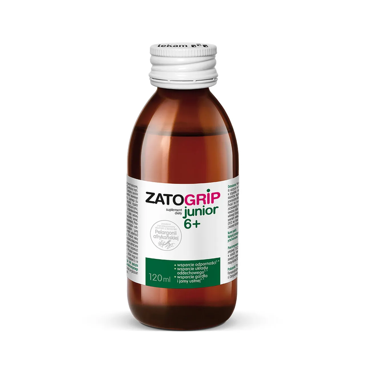 Zatogrip Junior 6+, suplement diety, syrop, 120 ml 