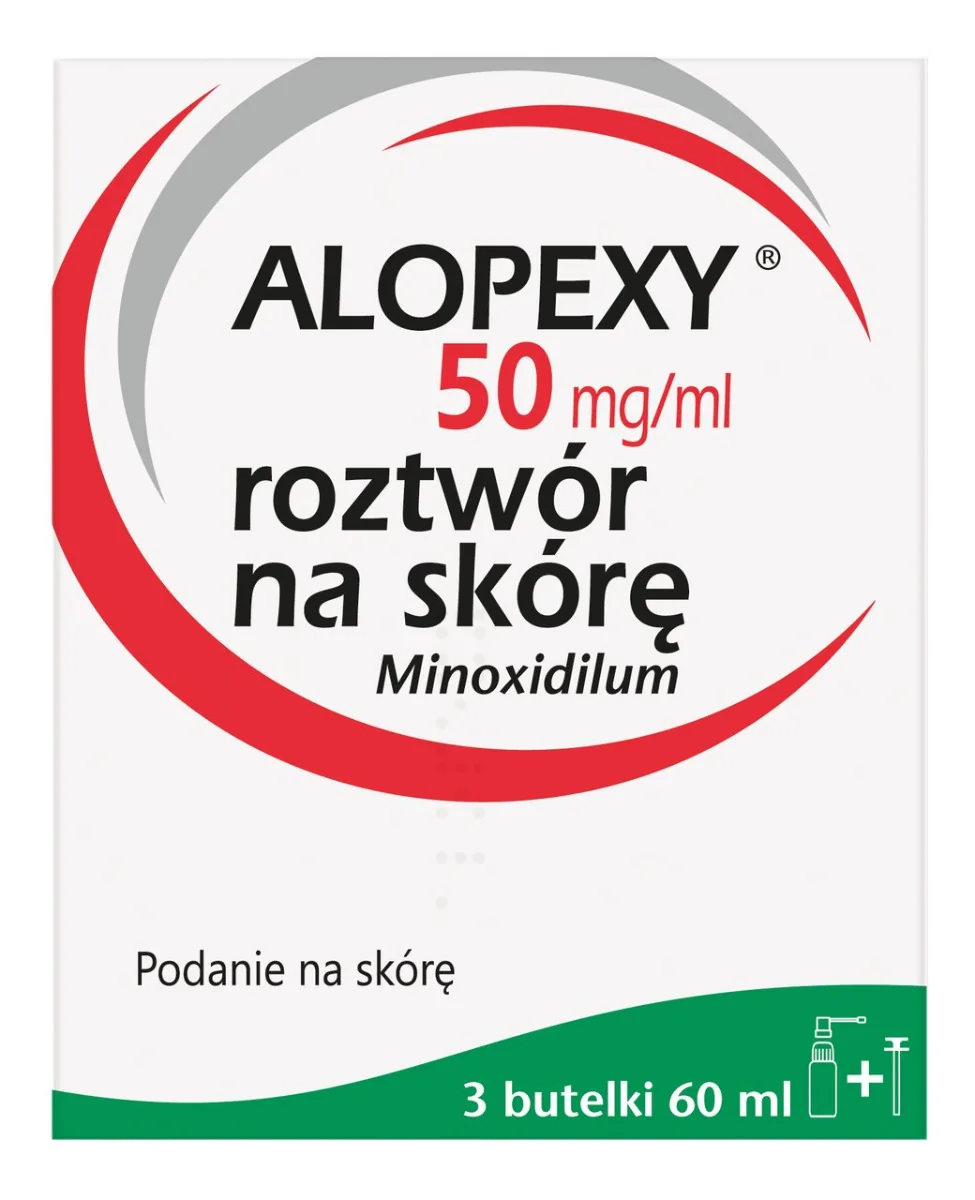 Alopexy, 50 mg/ml, roztwór na skórę, 3 butelki po 60 ml