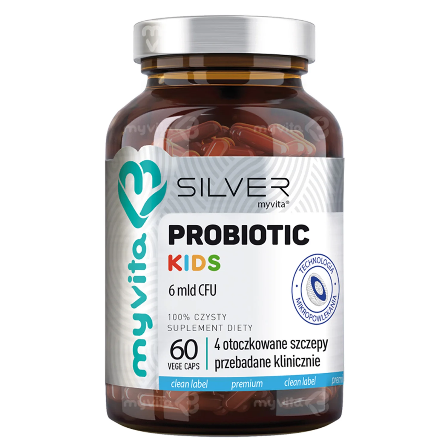 MyVita Silver Priobiotic Kids 6 mld CFU, 60 kapsułek