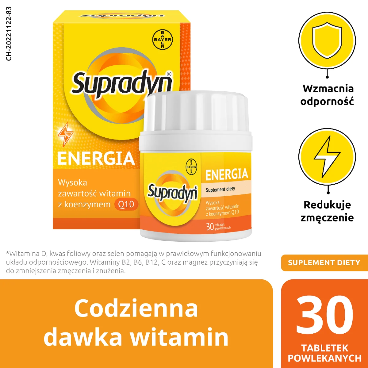 Supradyn Energia, suplement diety, 30 tabletek powlekanych