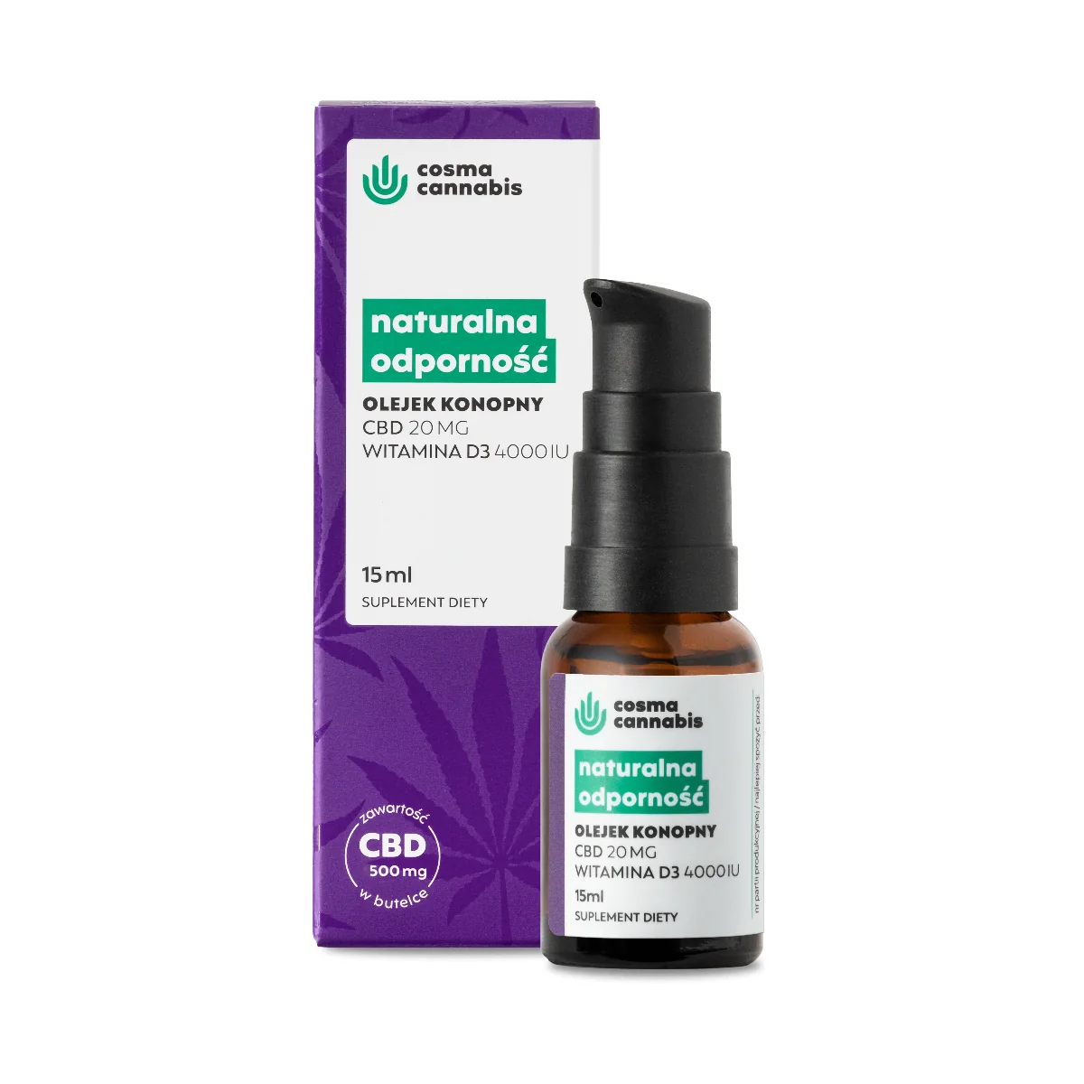 Cosma Cannabis Odporność Olejek Konopny suplement diety, 15 ml