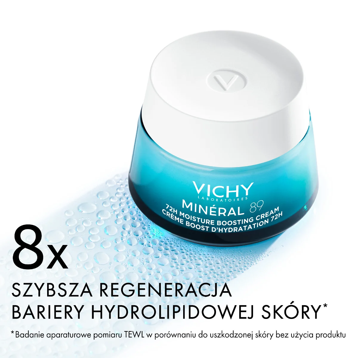 Vichy Minéral 89 lekki krem nawilżająco-odbudowujący 72h, 50 ml