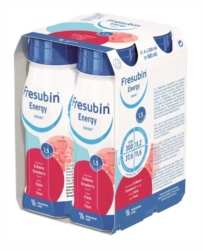 Frebini Energy Drink, smak truskawkowy, płyn, 4 x 200 ml