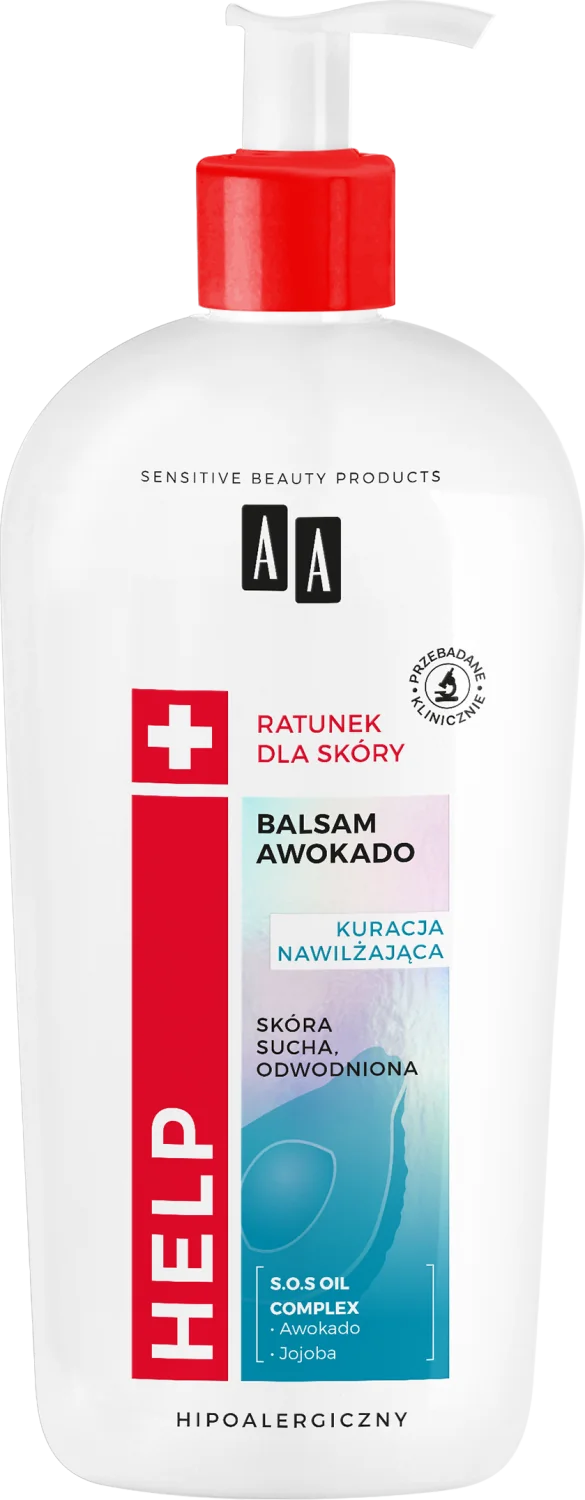 AA HELP Natural, balsam opatrunek do ciała do skóry suchej z awokado, 400ml