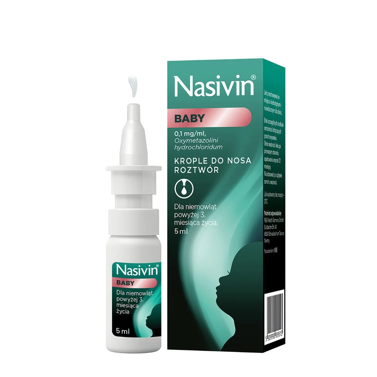 Nasivin Baby 0,1 mg/ml, krople do nosa, roztwór, 5 ml