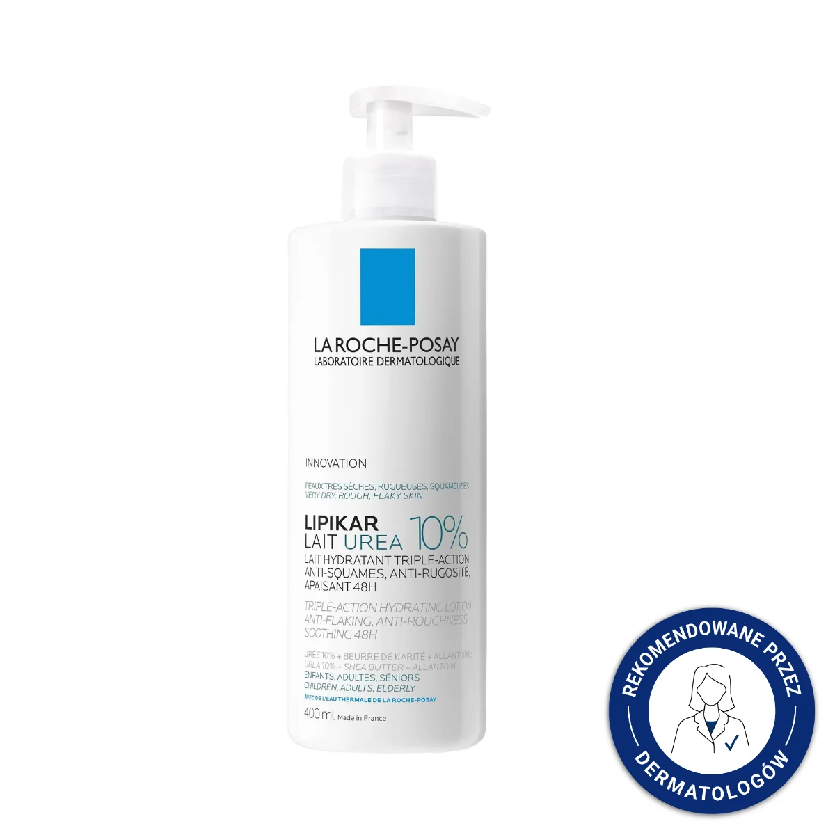 La Roche-Posay Lipikar Lait Urea 10%, Mleczko do ciała, 400 ml