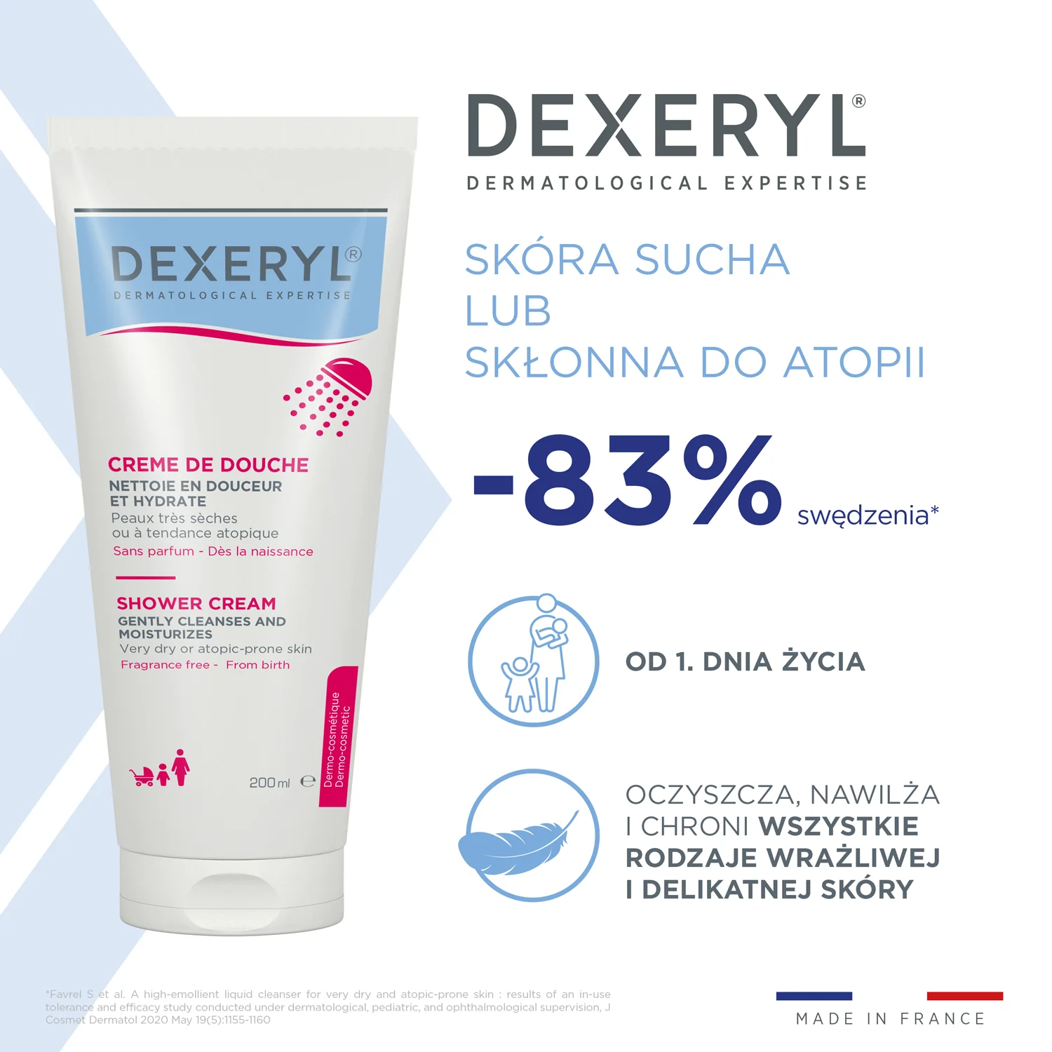 Dexeryl krem myjący pod prysznic, 200 ml 