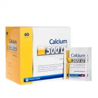 Calcium 500 D ( Calcium 500 mg + Cholecalciferolum 250 IU + Acidum ascorbicum 60 mg ) proszek musujący, 60 saszetek
