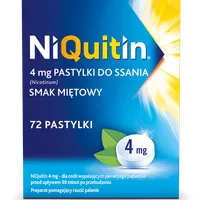 Niquitin, 4 mg, lek ułatwiający odzwyczajenie się od palenia tytoniu, 72 pastylki do ssania