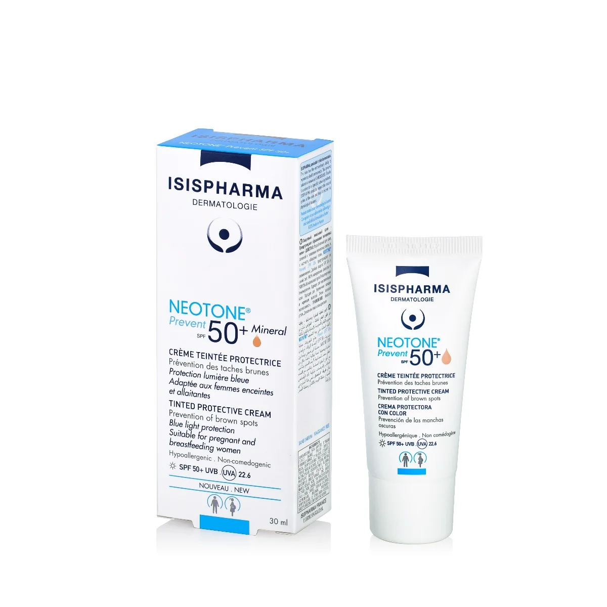 Isispharma Neotone Prevent SPF 50+, krem ochronny tonujący medium, 30 ml