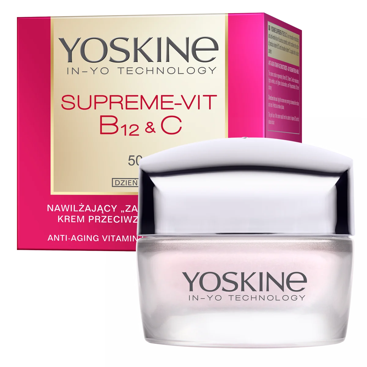 Yoskine Supreme-Vit B12 & C, nawilżający krem przeciwzmarszczkowy do twarzy na dzień 50+, 50 ml