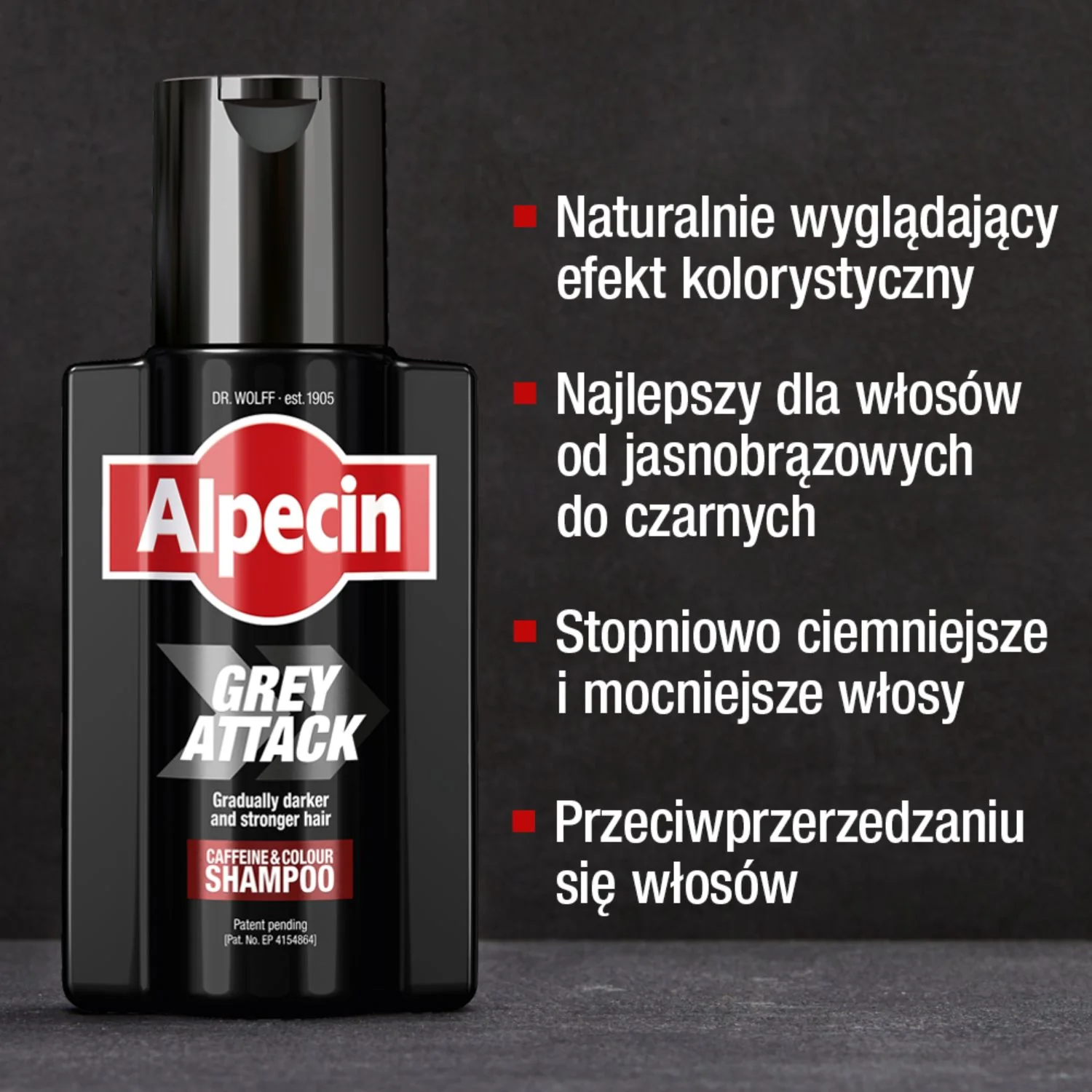 Alpecin Grey Attack, szampon przeciw siwym włosom, 200 ml