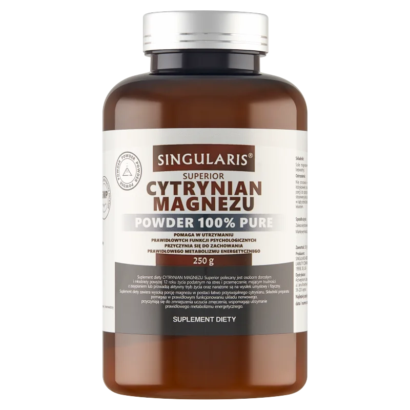 Singularis Superior Cytrynian Magnezu Powder 100% Pure, suplement diety, poroszek 250 g