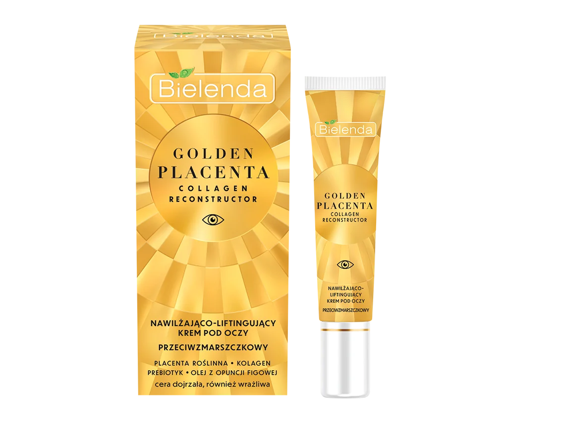 Bielenda Golden Placenta Collagen Reconstructor, nawilżająco-liftingujący krem pod oczy, 15 ml