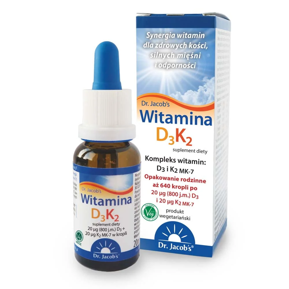 Witamina D3K2, suplement diety, krople doustne, 20 ml