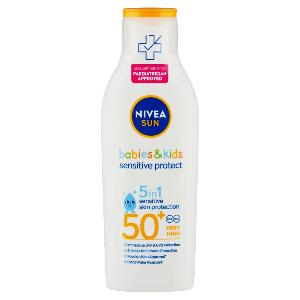 Nivea Sun Lotion Babies&Kids Sensitive, mleczko do opalania dla dzieci SPF50+, 200 ml