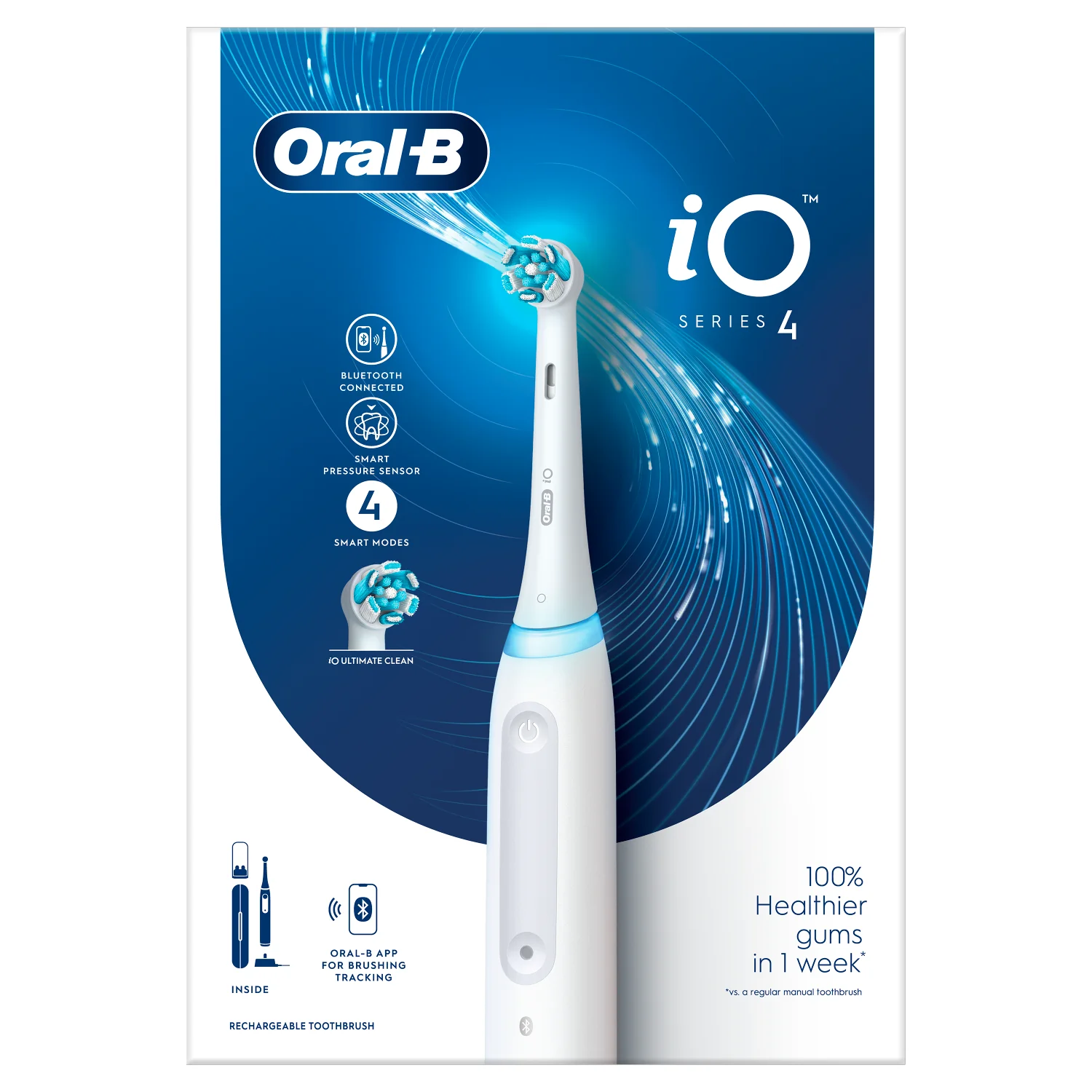 Oral-B iO4 Pro, szczoteczka elektryczna biała, 1 szt.