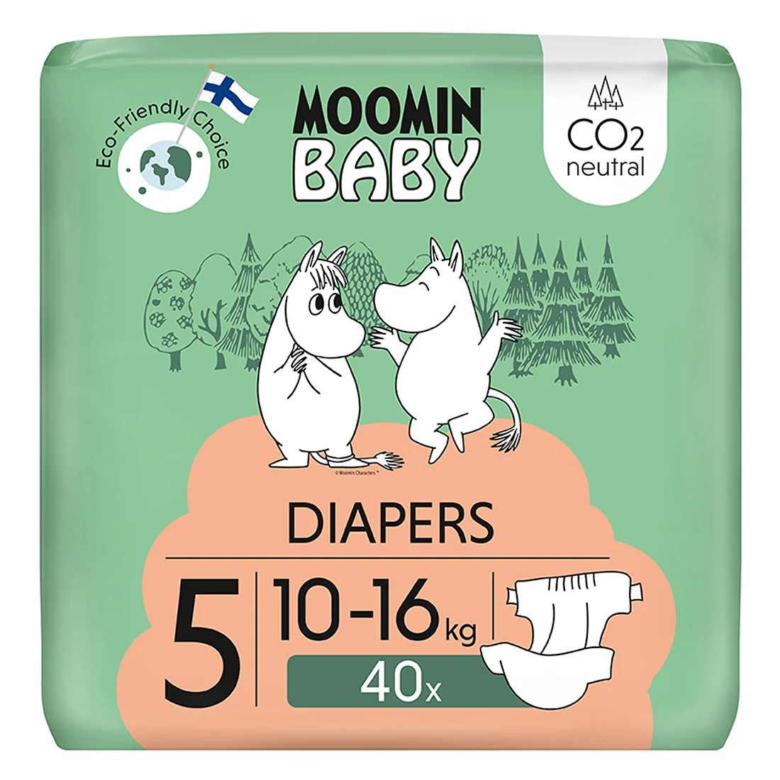 Moomin Baby pieluszki 5 Maxi, 10-16 kg ,40 szt.