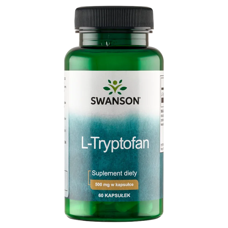 Swanson, L-tryptofan, 500 mg, suplement diety, 60 kapsułek