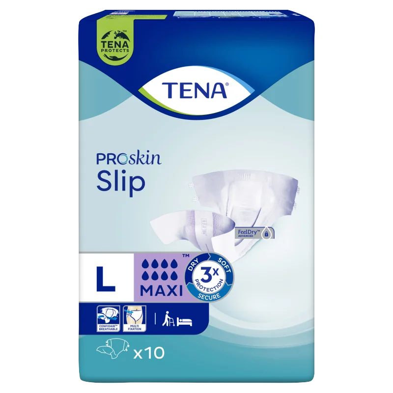 Tena Slip Maxi, large 92-144 cm, pieluchomajtki zapinane na rzepy, 10 sztuk