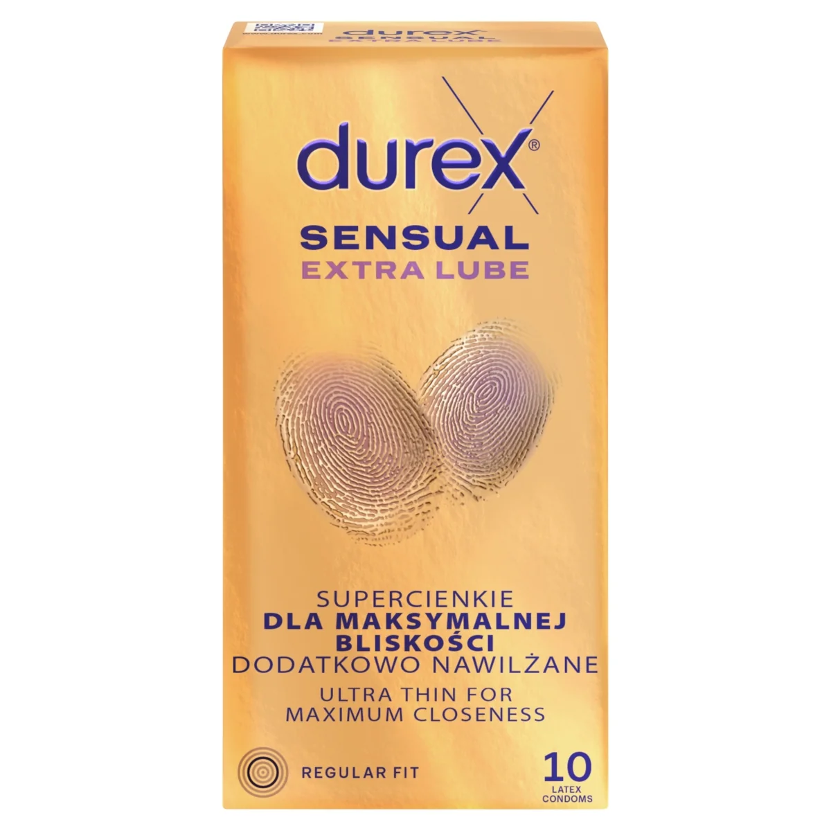 Durex Sensual Extra Lube prezerwatywy super cienkie, z lubrykantem, 10 szt.