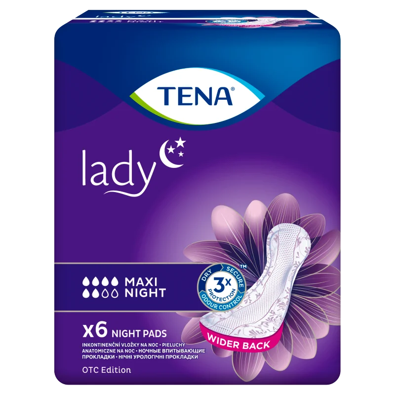 Tena Lady Maxi Night, podpaski specjalistyczne, OTC, 6 sztuk