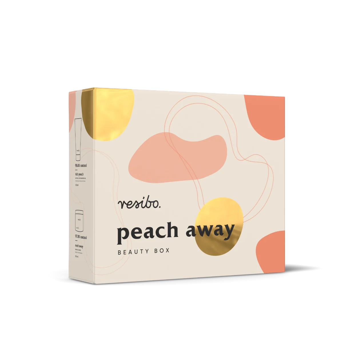 Resibo Peach Away, zestaw do oczyszczania twarzy i demakijażu, 125 ml + 100 ml