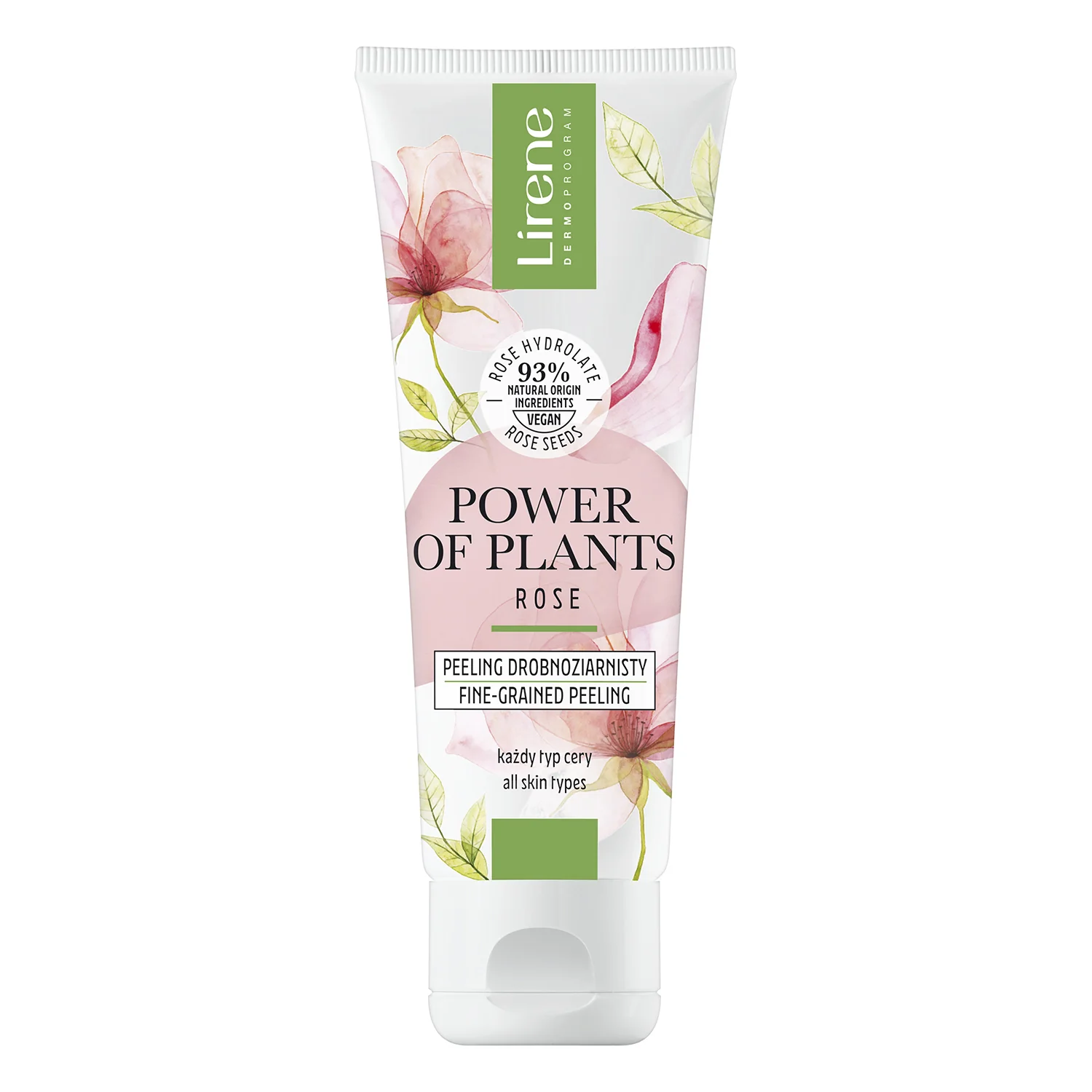 Lirene Power Of Plants Róża, peeling drobnoziarnisty, 75 ml