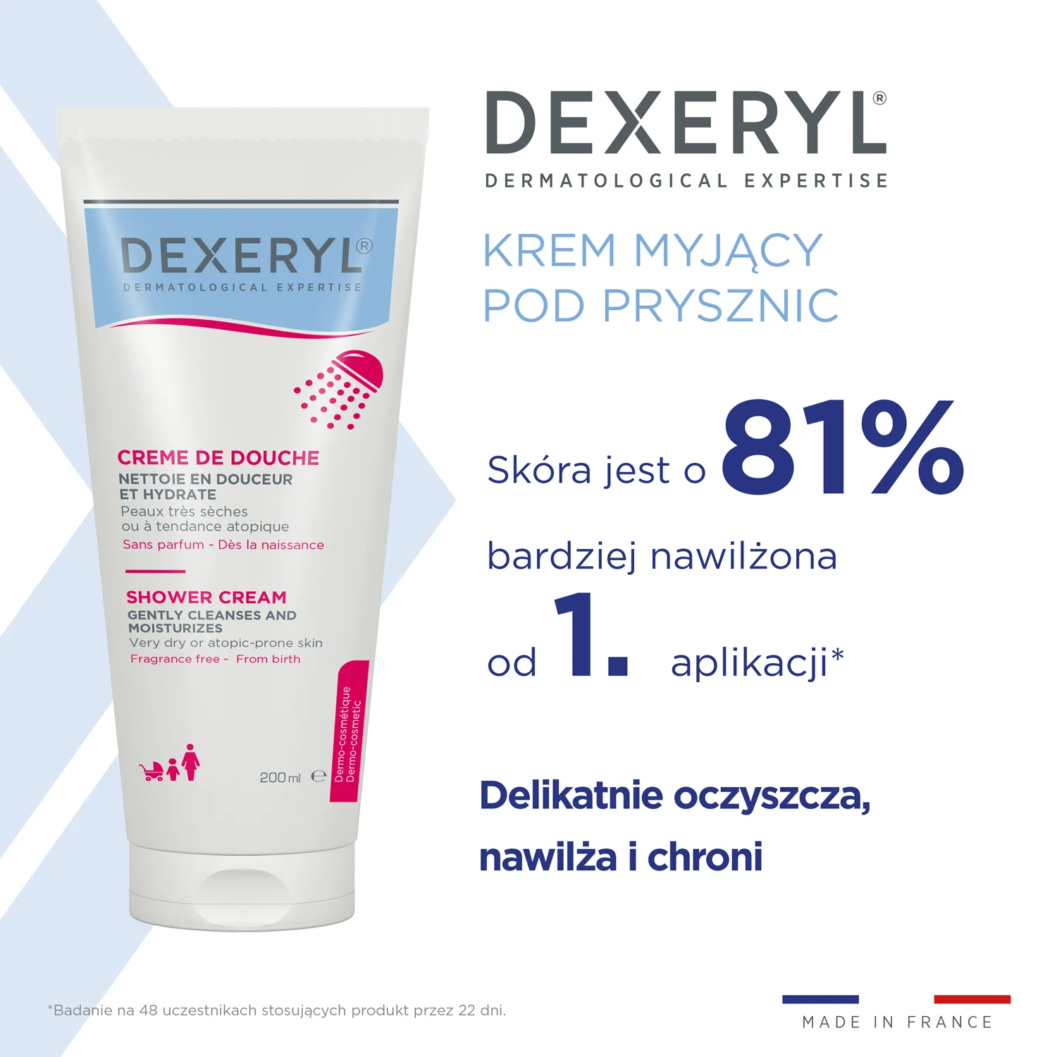 Dexeryl krem myjący pod prysznic, 200 ml 