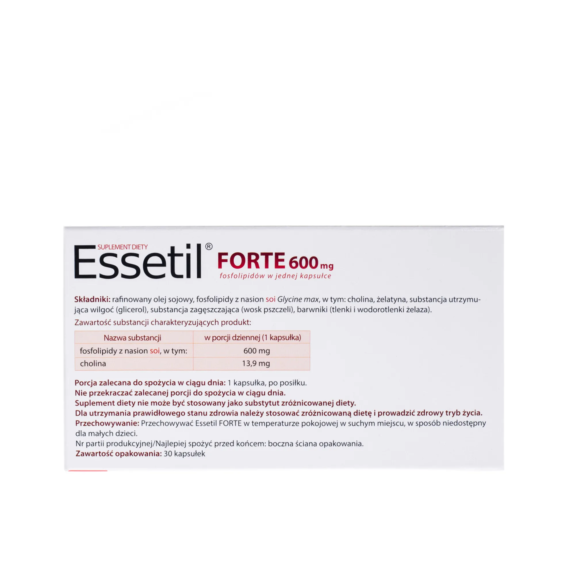 Essetil Forte, suplement diety, 30 kapsułek 