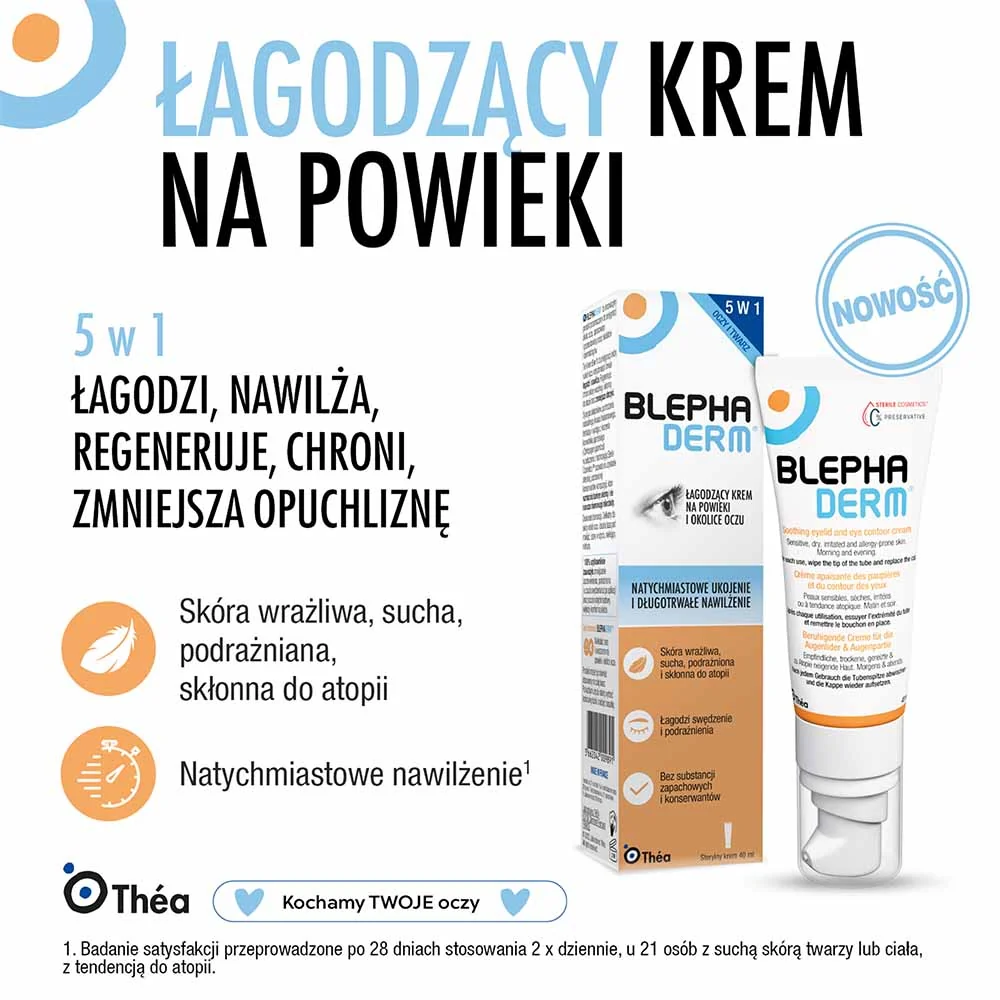 BLEPHADERM® łagodzący krem na powieki i okolice oczu, 40 ml