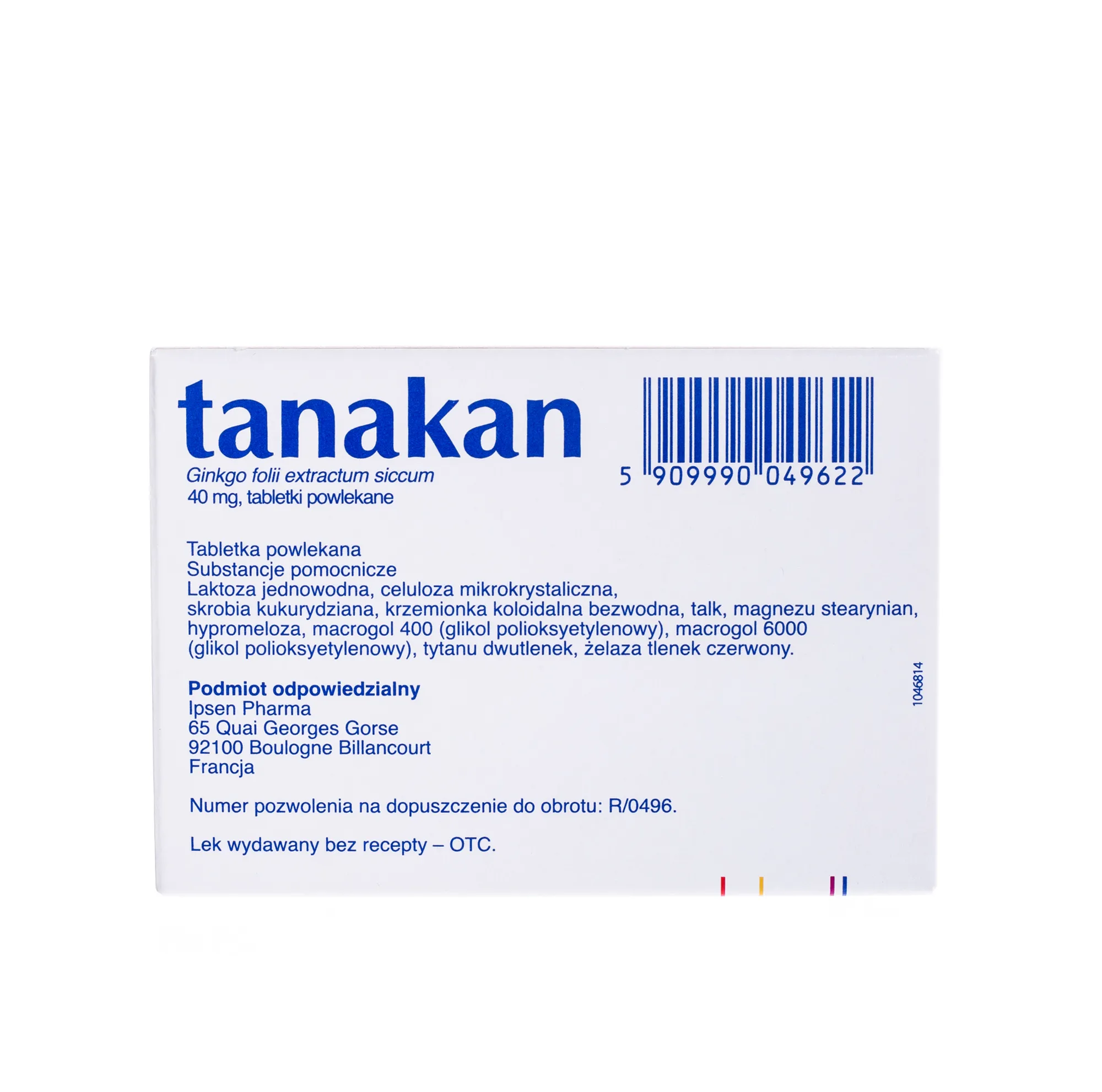 Tanakan, 0,04 g, 90 tabletek powlekanych 