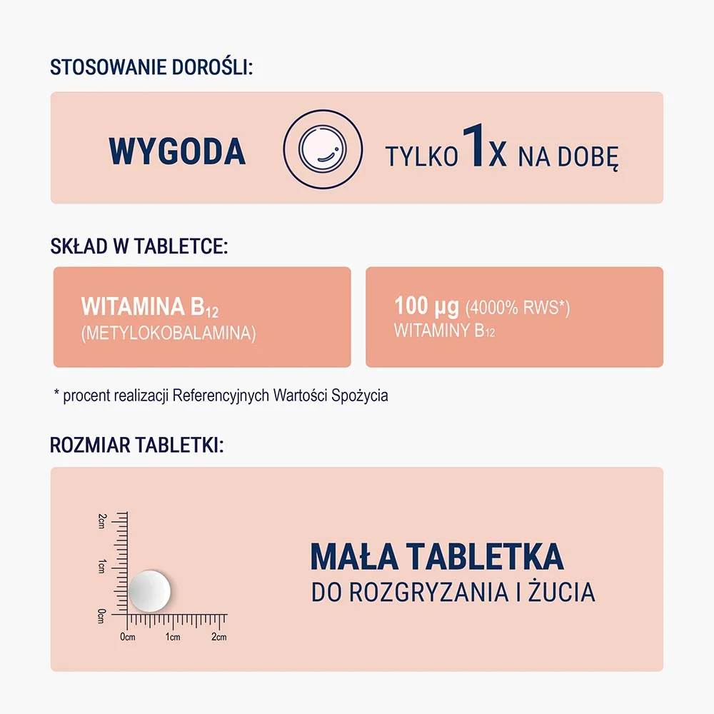 Naturell, Witamina B12 Forte, 120 tabletek do rozgryzania i żucia 