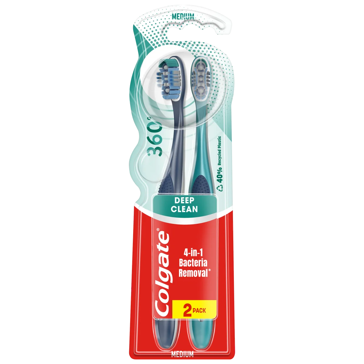 Colgate 360° Deep Clean, szczoteczka do zębów miękka, 2 szt.