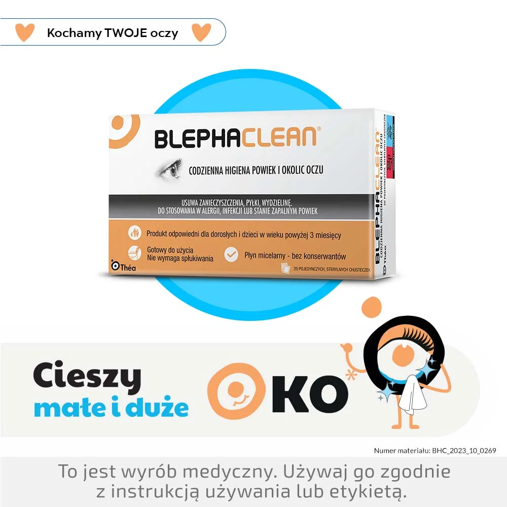 Blephaclean chusteczki do higieny powiek, 20 szt.