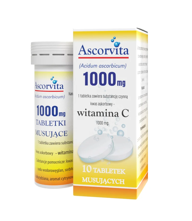 Ascorvita Witamina C, 1000 mg, 10 tabletek musujących