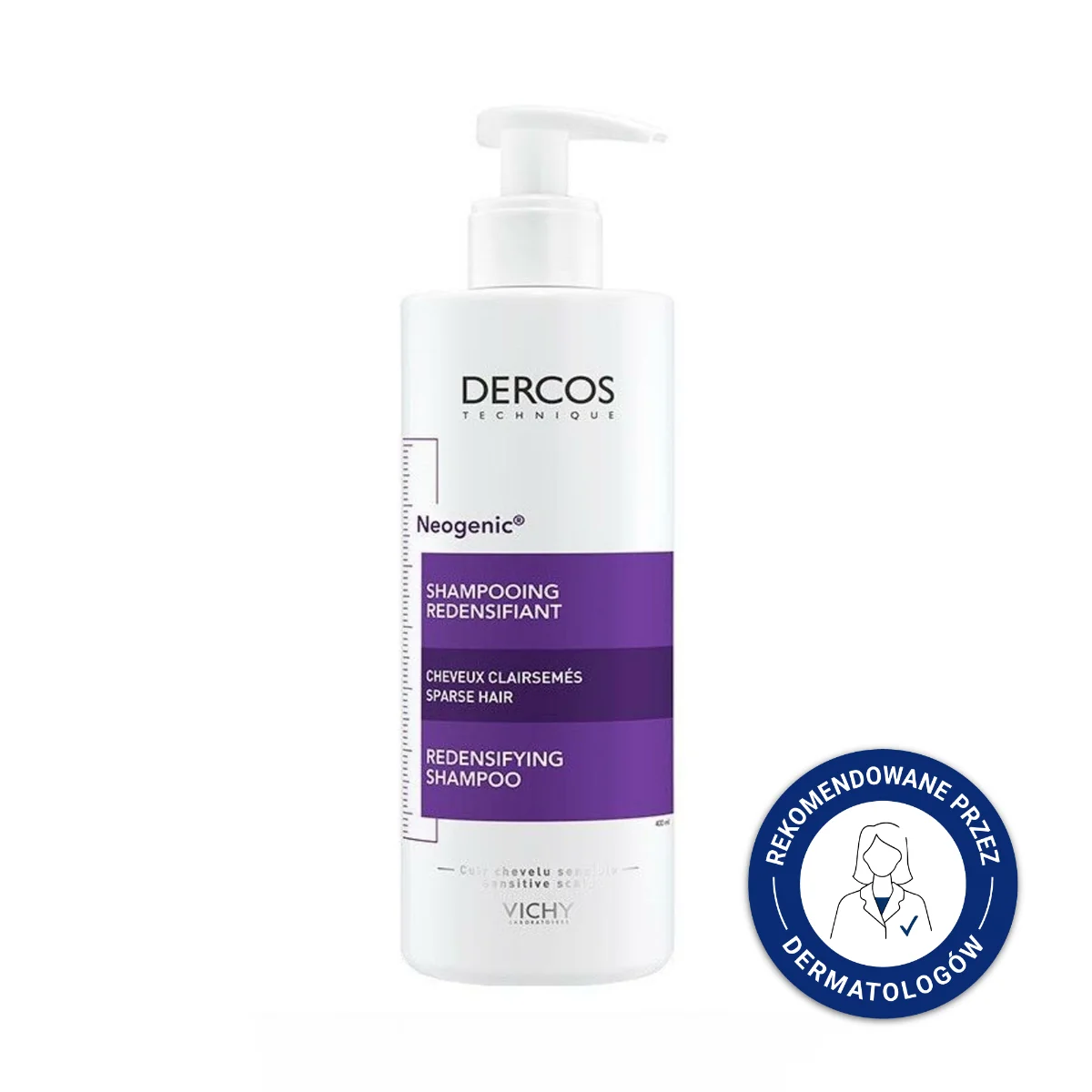 Vichy Dercos Neogenic, szampon przywracający gęstość włosom, 400 ml